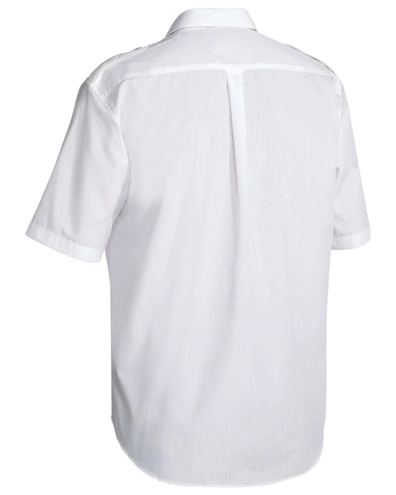 Epaulette Short Sleeve Shirt - White