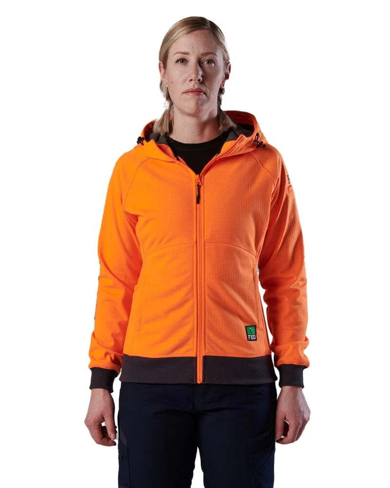 WF-3W Womens Hi Vis Zip Hoodie - Orange