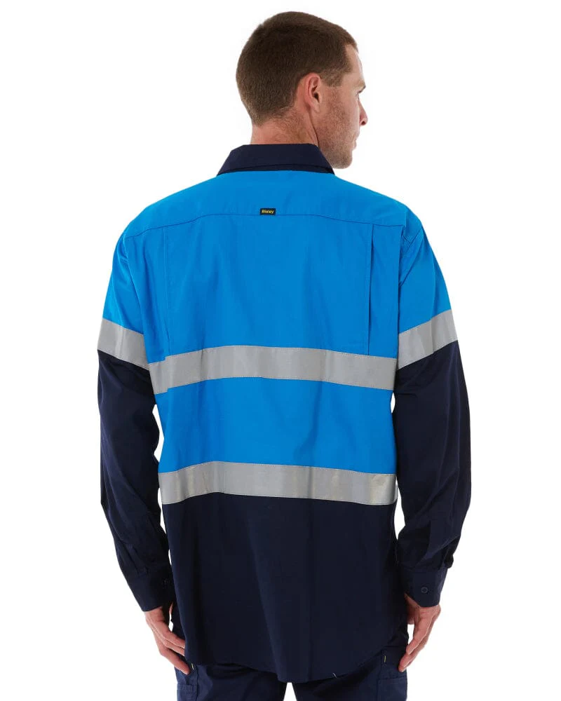 Taped Hi Vis Cool Lightweight LS Shirt - Blue/Navy