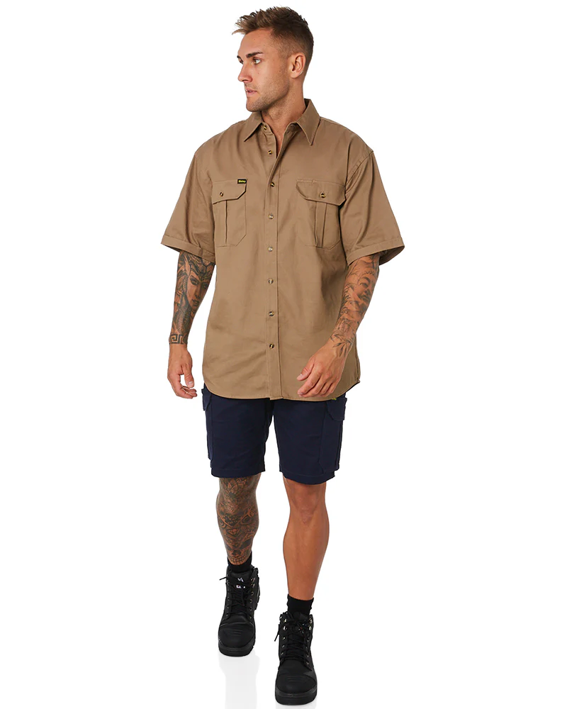Stretch Cotton Cargo Short - Navy