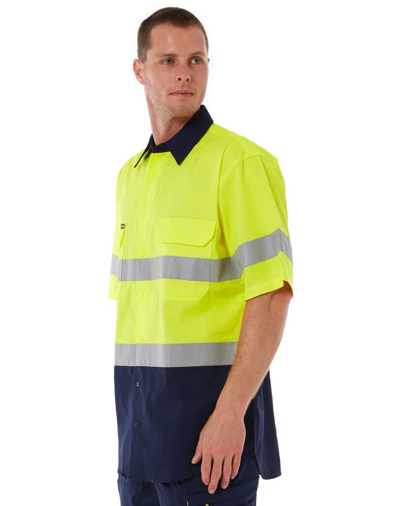 Taped Hi Vis Cool Lightweight SS Shirt - Yellow/Navy