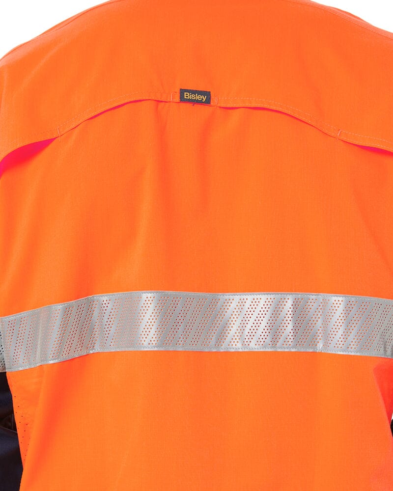 X Airflow Hi Vis Taped Stretch Ripstop Shirt  - Orange/Navy