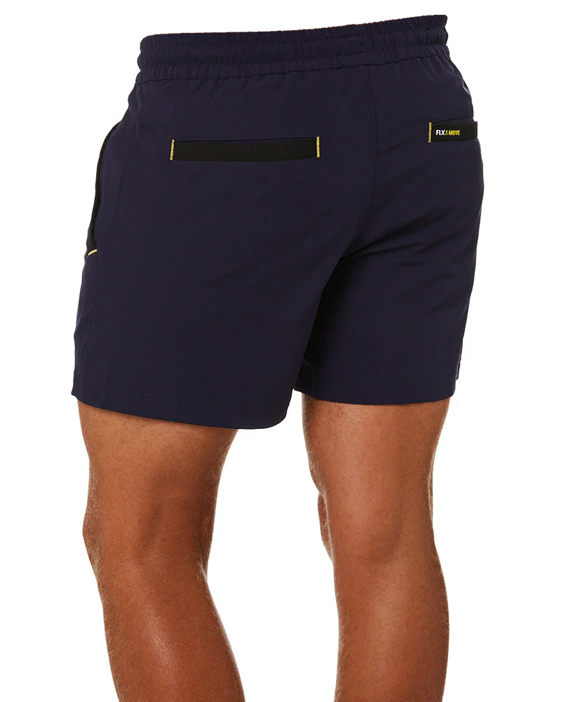 Flex and Move 4-Way Stretch Elastic Waist Short - Navy