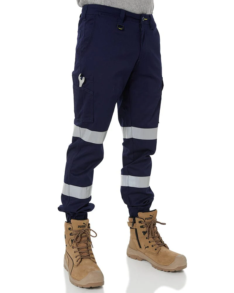 Taped Biomotion Stretch Cotton Drill Cargo Cuffed Pants - Navy