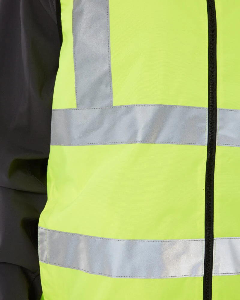 Taped Hi Vis Reversible Puffer Vest - Yellow