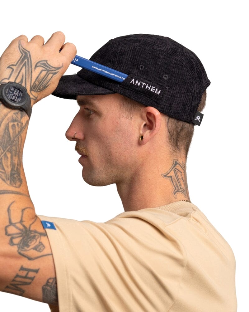Cordory 5 Panel Hat - Black