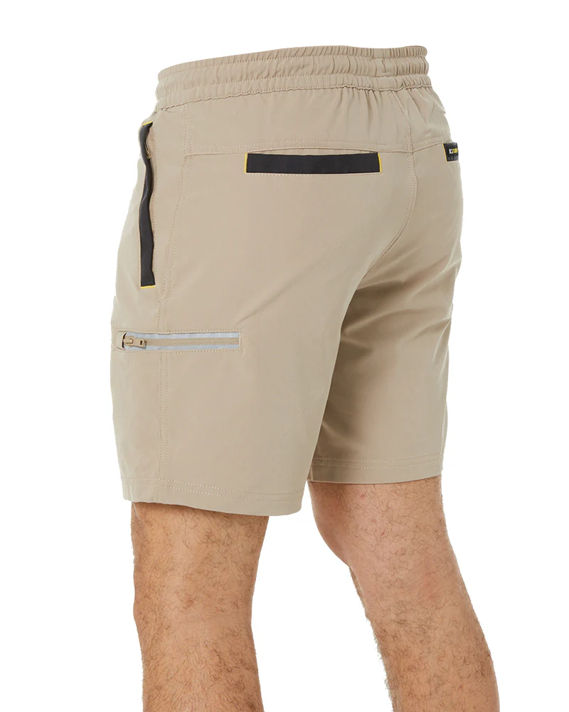 Flex and Move Tradie 4 Way Stretch Elastic Waist Cargo Short - Stone