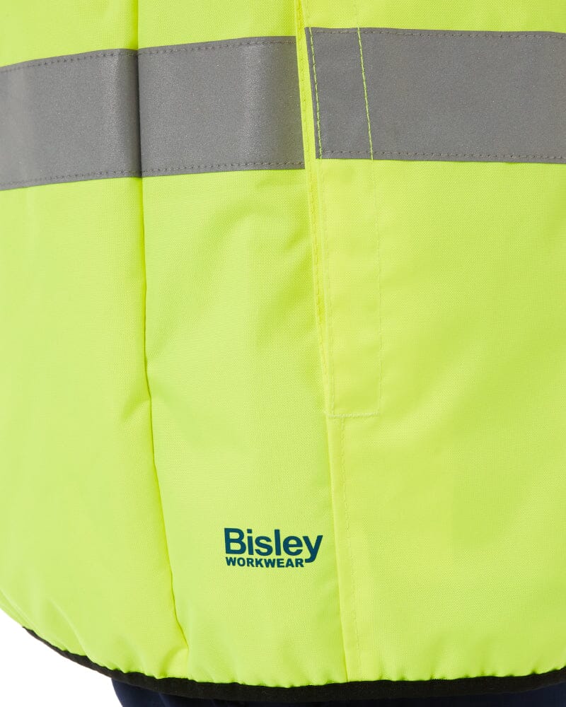 Taped Hi Vis Reversible Puffer Vest - Yellow