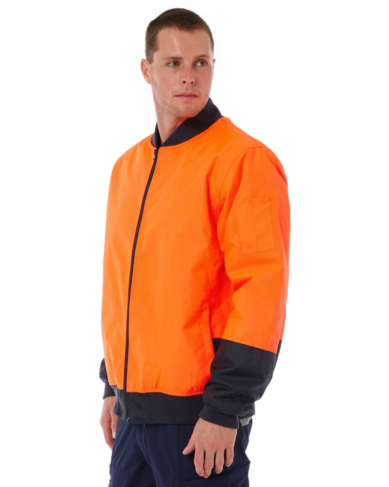 Hi Vis Bomber Jacket - Orange/Navy