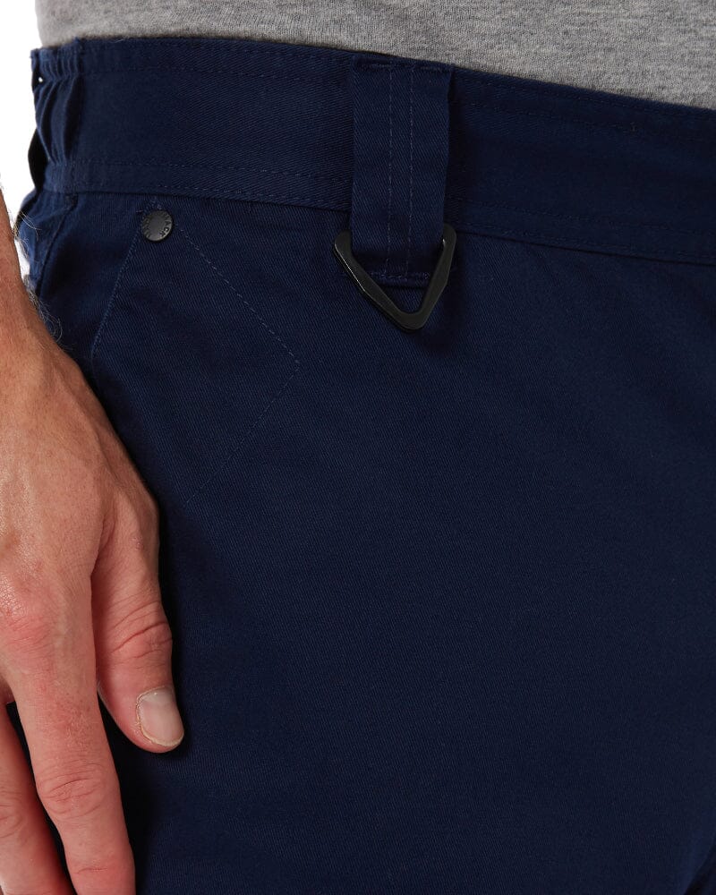 Elastic Waist Cuffed Pant - Navy