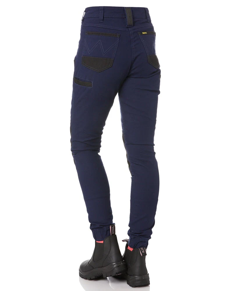 Womens Flex and Move Stretch Cotton Shield Cuff Pants - Navy
