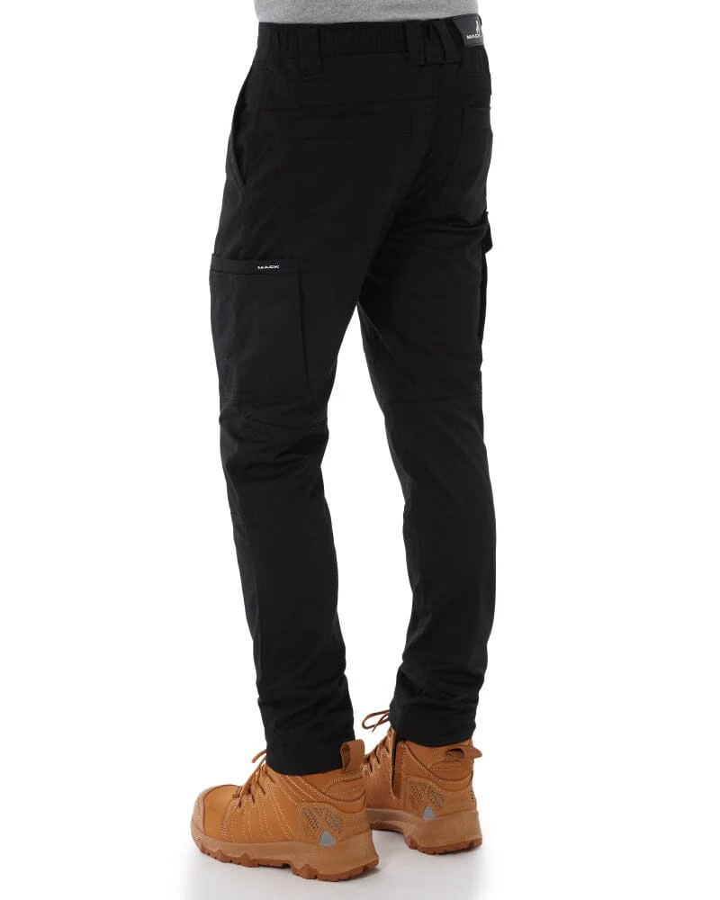 Elastic Waist Cuffed Pant - Black