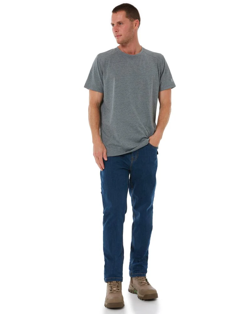 WD-4 Coolmax Stretch Denim Straight Fit Jeans - Mid Blue