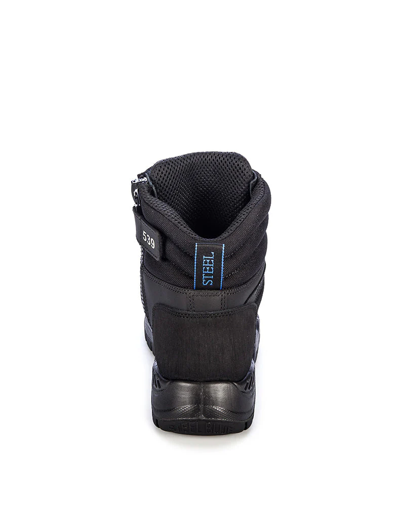 Torquay Lace Up Ankle Boot with Zip - Black