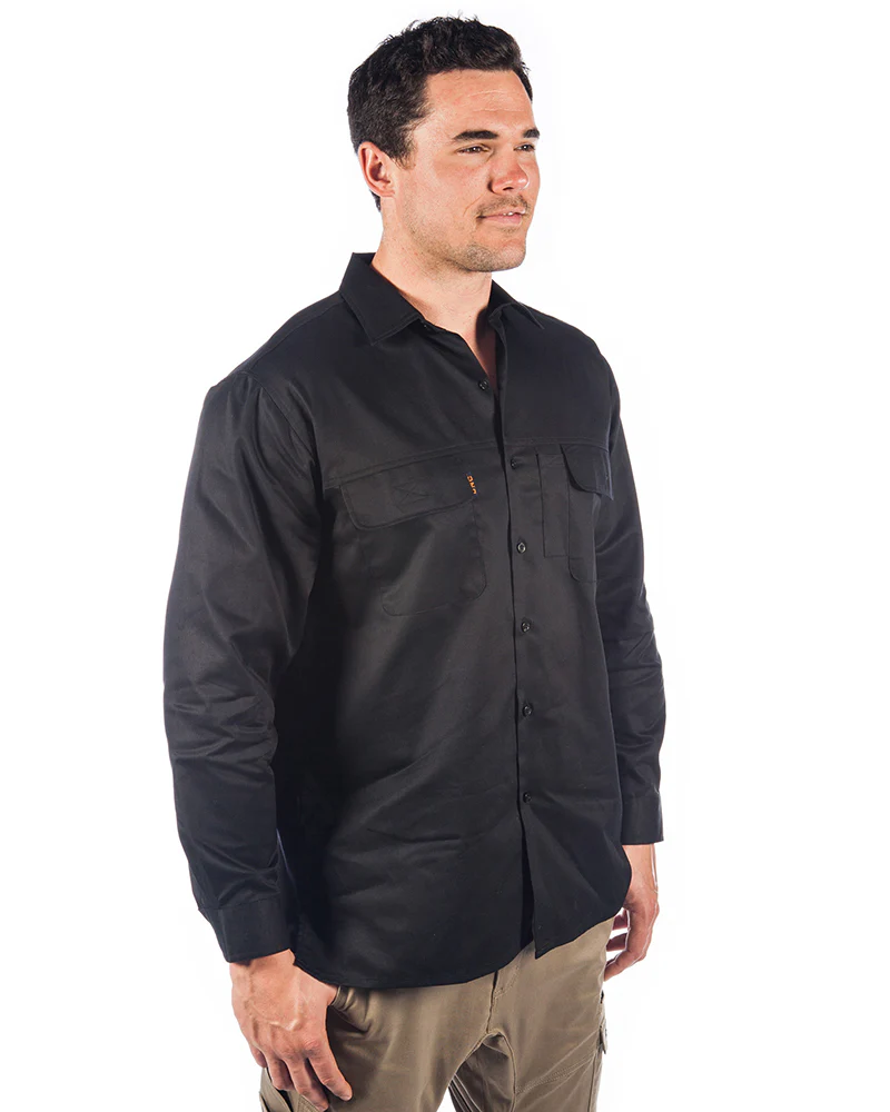 Three Way Cool Breeze Work Shirt Long Sleeve - Black