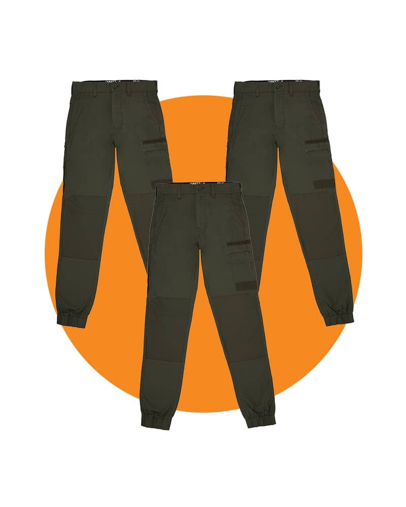 Tradies WP-4 Stretch Cuffed Work Pants Value Pack - Green