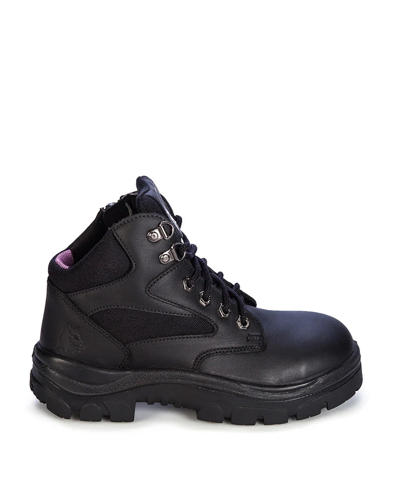 Ladies Parkes Zip Side Safety Boot - Black