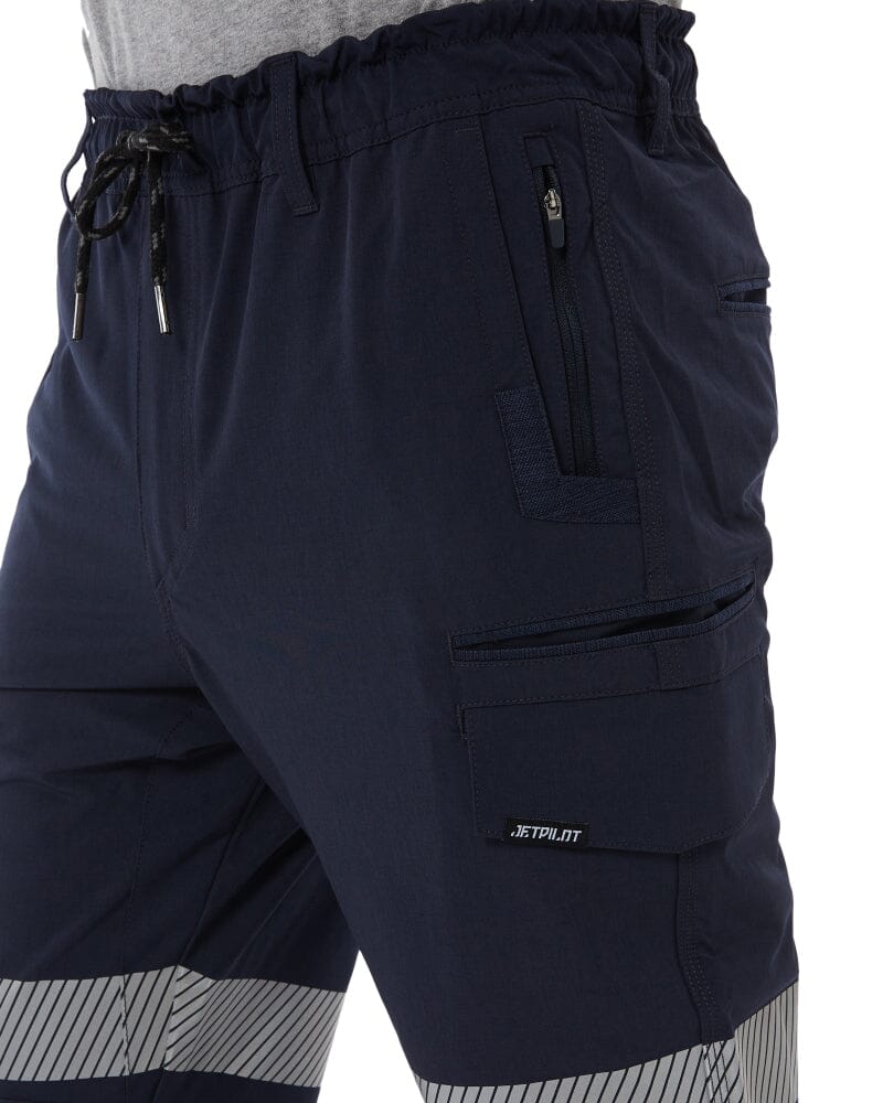 Jet-Lite Hybrid Taped Elastic Waist Cuff Pant - Navy