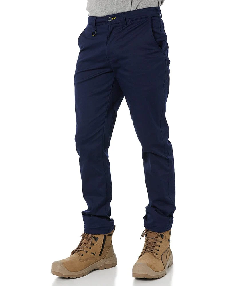 Stretch Cotton Drill Work Pants - Navy