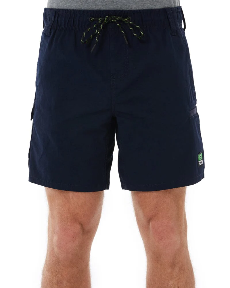 WS-7 Elastic Waist Stretch Utility Short - Navy
