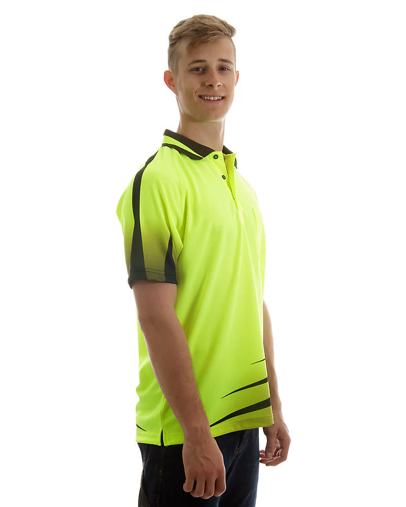 Hi Vis Rippa Sub Polo Shirt - Lime/Black