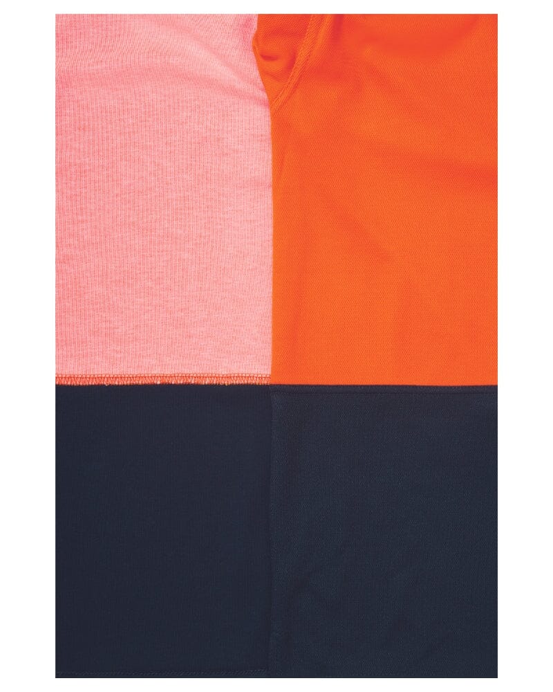 Hi Vis Long Sleeve Polo Shirt - Orange/Navy