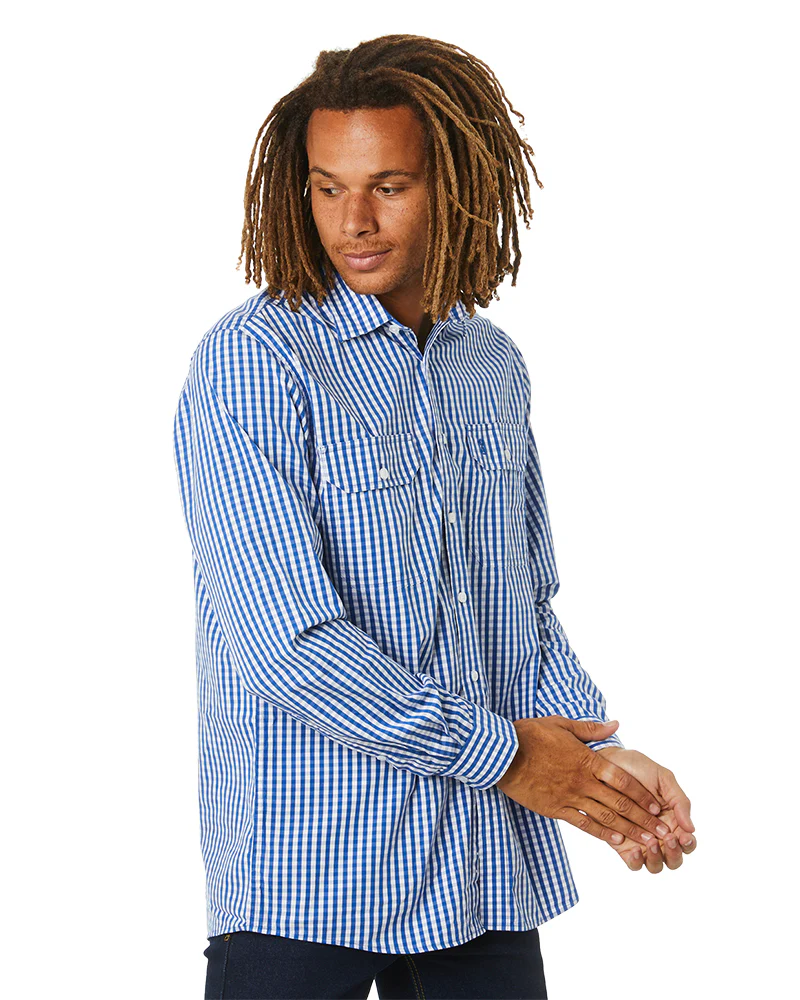 Checked LS Shirt - Blue/White