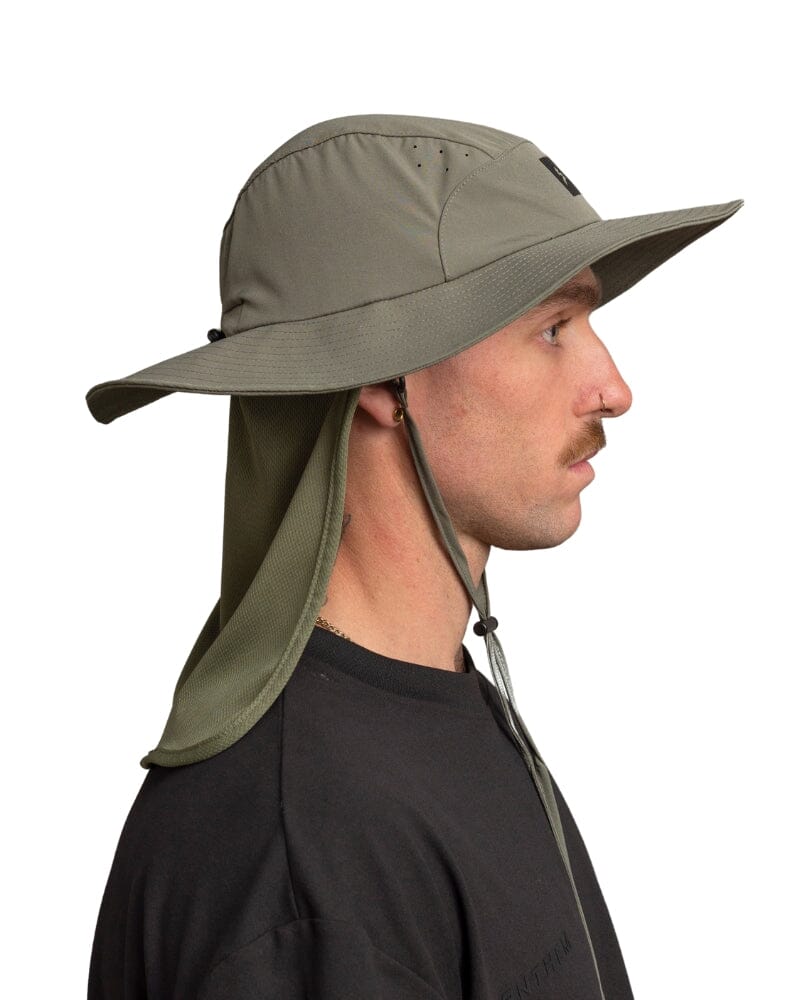 Wide Brim Hat With Legionnaires Flap - Green