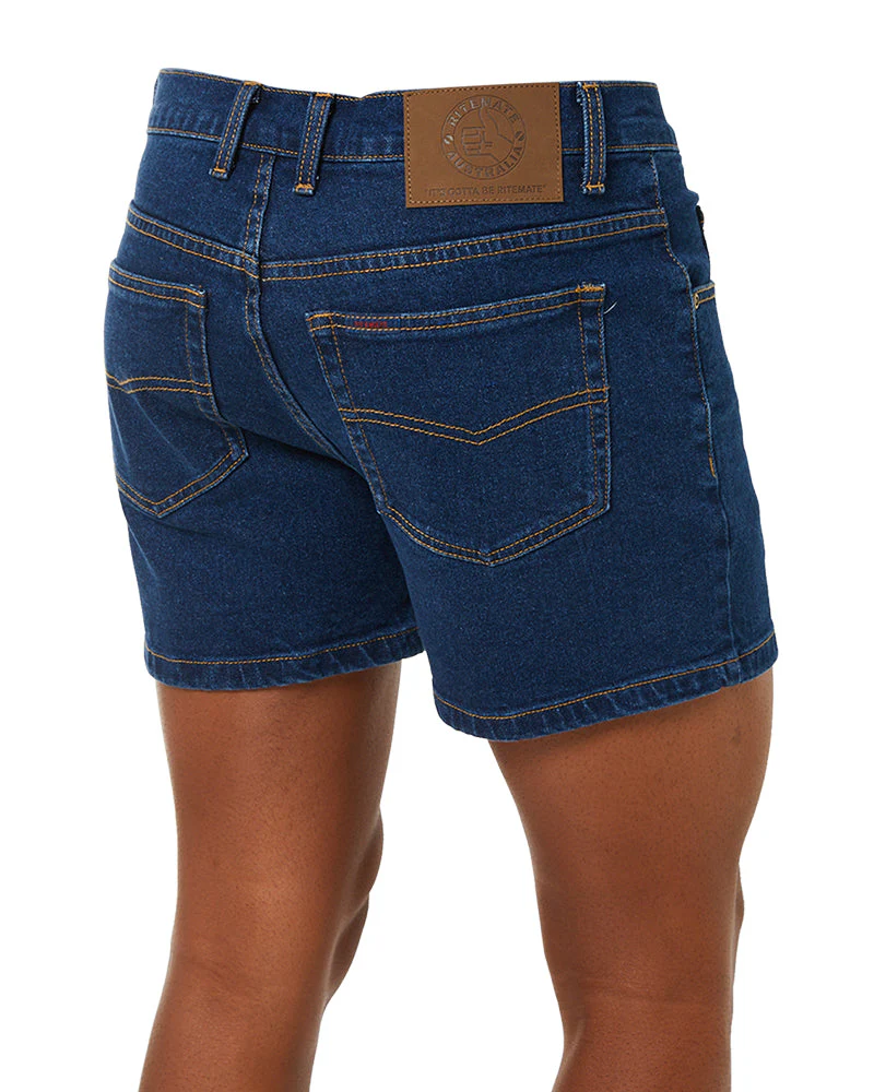 Denim Trucker Shorts - Denim