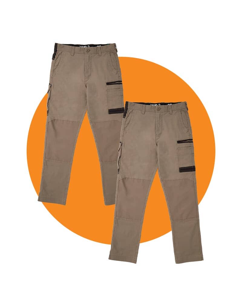 Tradies WP-3 Stretch Work Pants 2 Value Pack - Khaki/Khaki