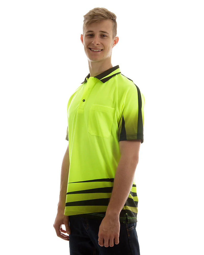 Hi Vis Rippa Sub Polo Shirt - Lime/Black