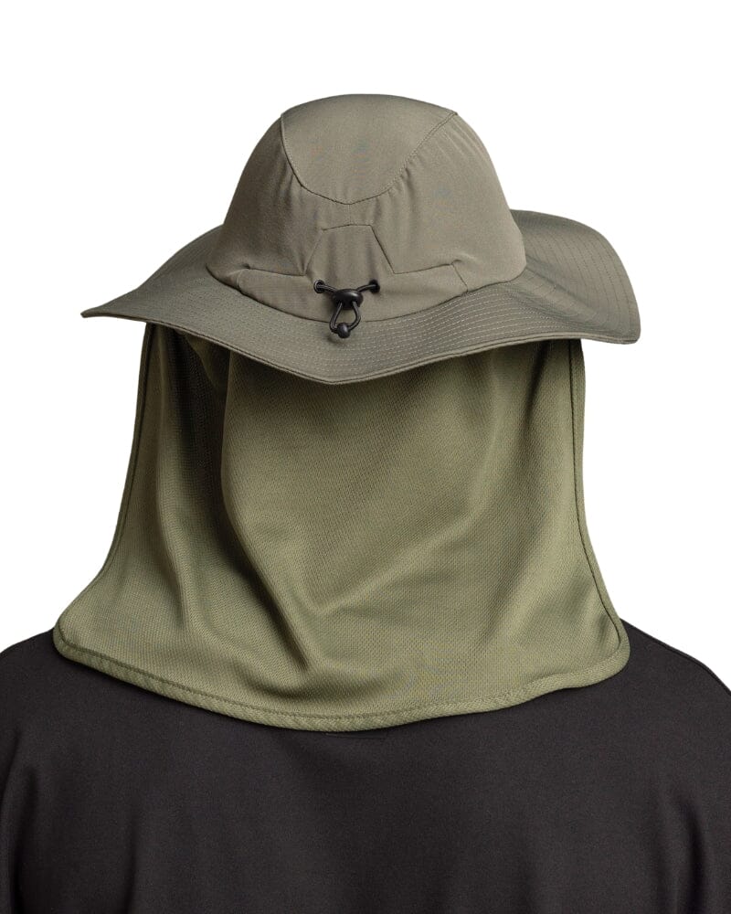 Wide Brim Hat With Legionnaires Flap - Green