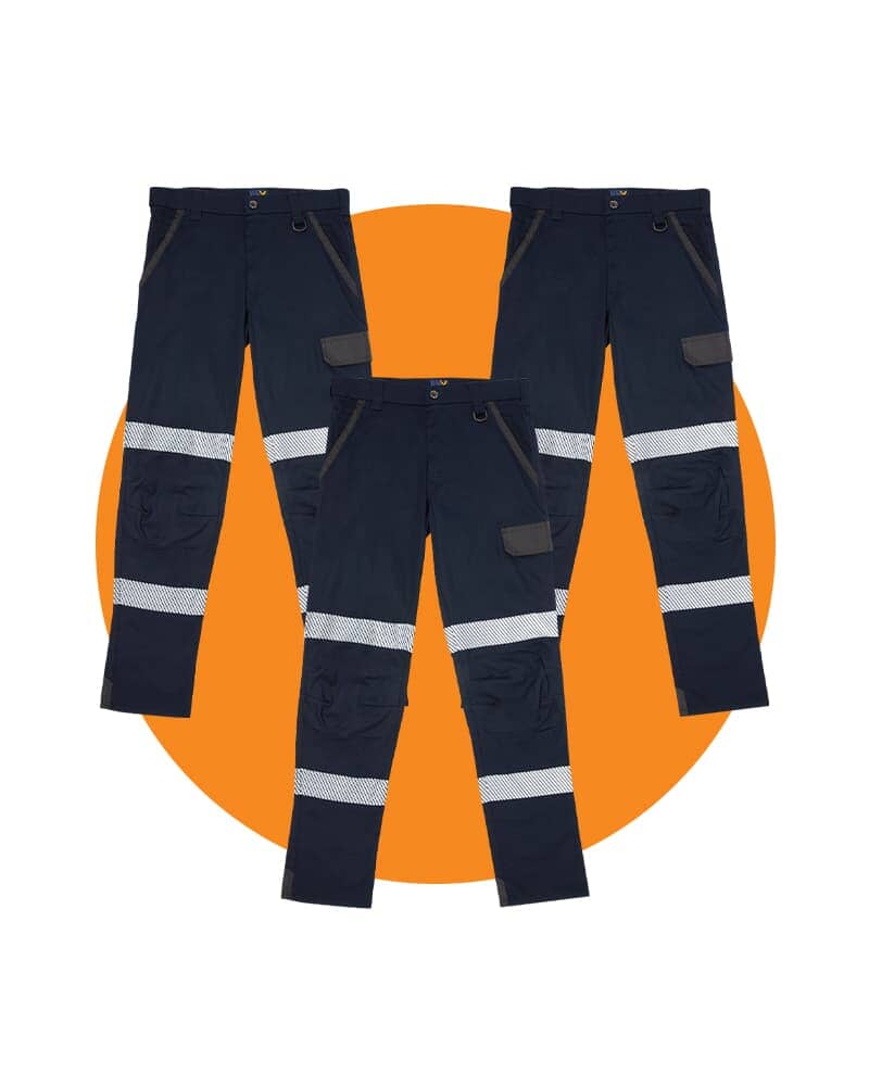 Tradies RMX Flexible Lightweight Tactical Pant With Tape Value Pack - Dark Navy