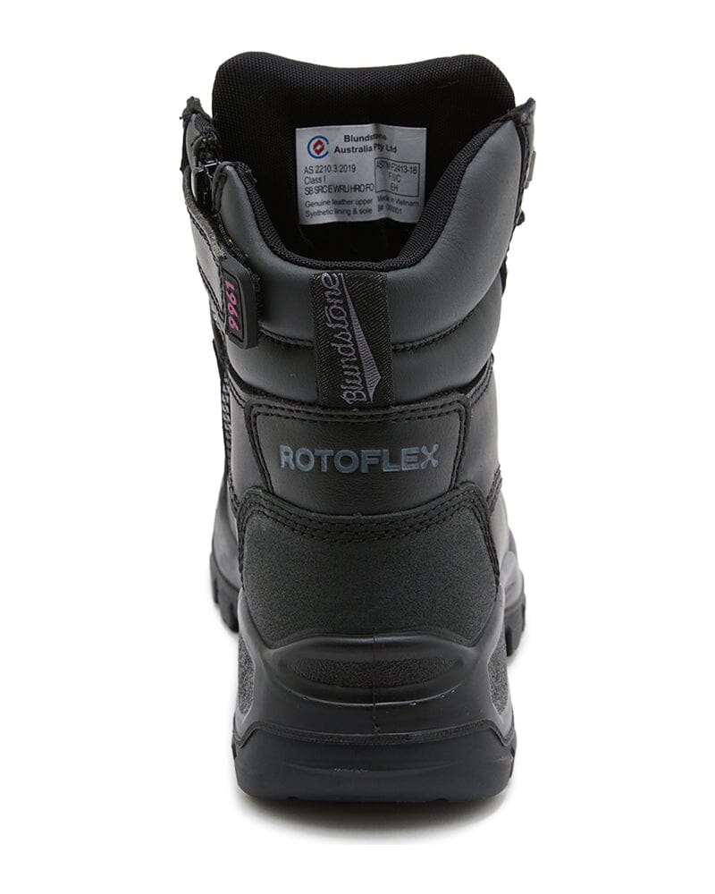 Womens RotoFlex 9961 Zip Side Safety Boot - Black