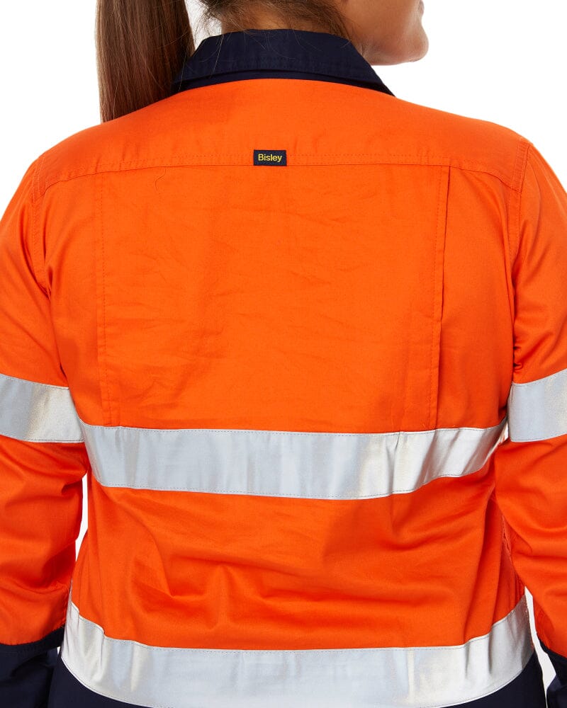 3M Taped Hi Vis Cool Lightweight LS Shirt - Orange/Navy