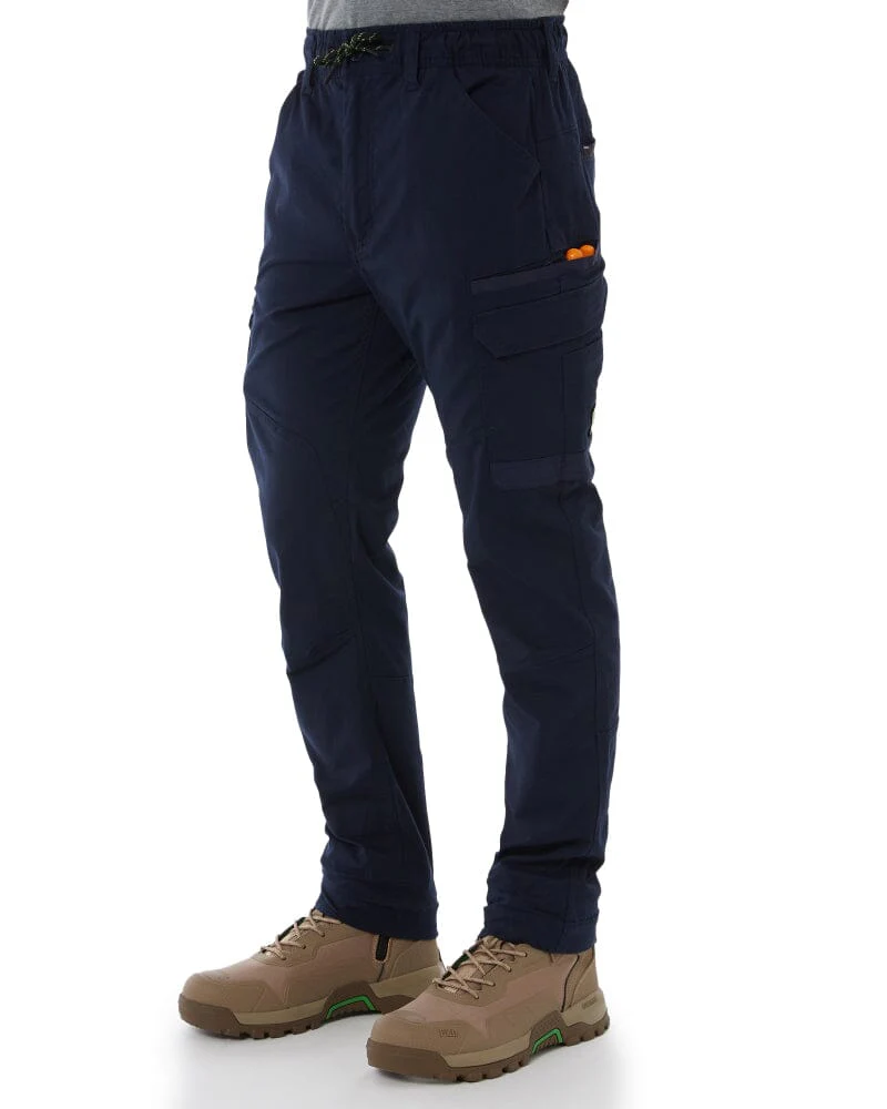 WP-12C Cuffed Elastic Waist Stretch Ripstop Work Pant - Navy