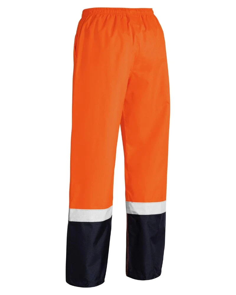Taped Two Tone Hi Vis Rain Shell Pant - Orange/Navy