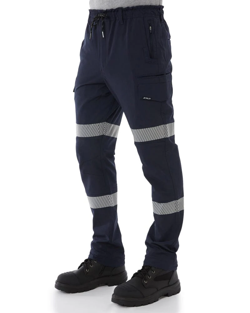 Jet-Lite Hybrid Taped Elastic Waist Cuff Pant - Navy