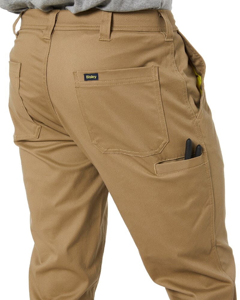 Stretch Cotton Drill Work Pants - Khaki