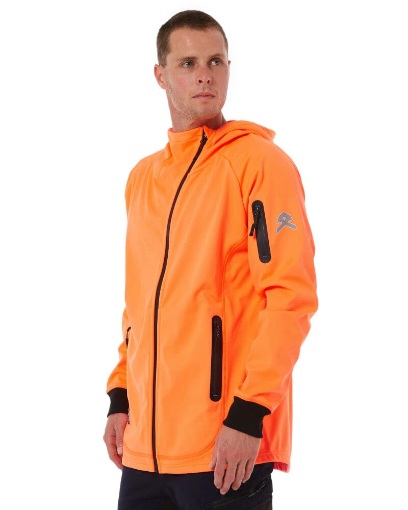 Tech Stretch Soft Shell Jacket - Hi Vis Orange