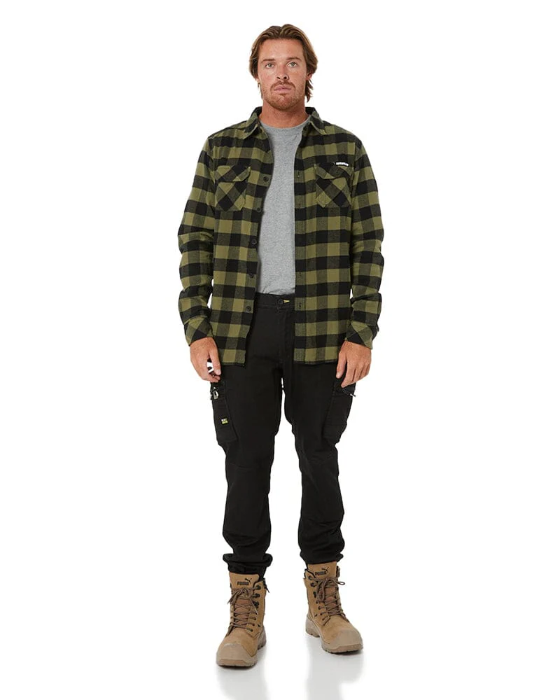 Flex and Move Stretch Denim Cargo Cuffed Pants - Black