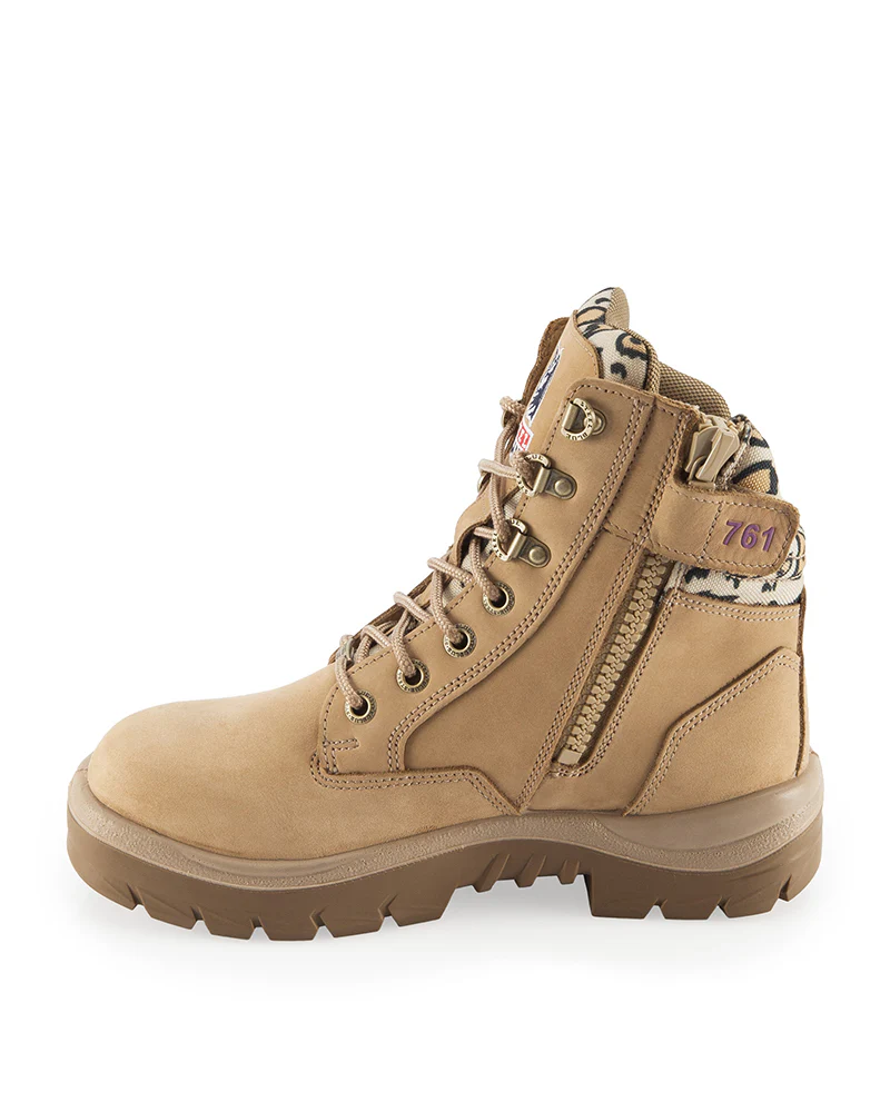 Ladies Southern Cross Lace Up Ankle Boot with Zip - Jungle