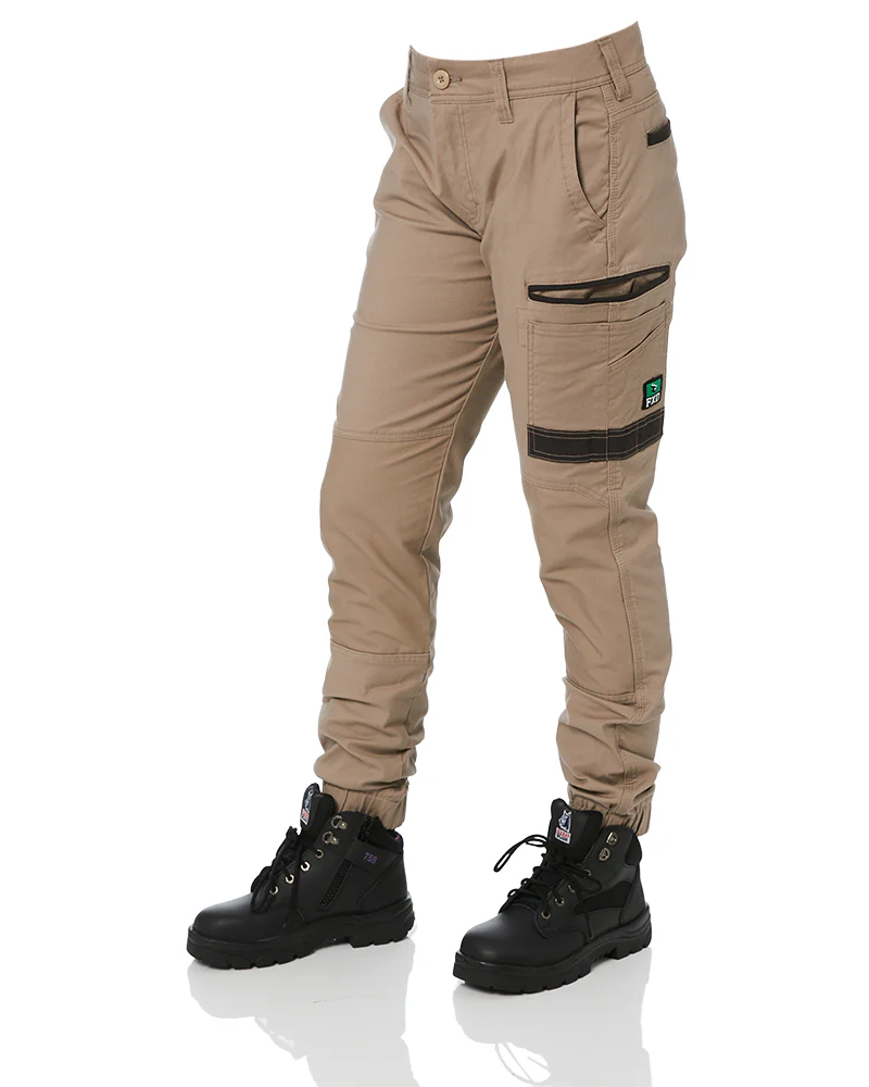 WP-4W Ladies Stretch Cuffed Work Pants - Khaki