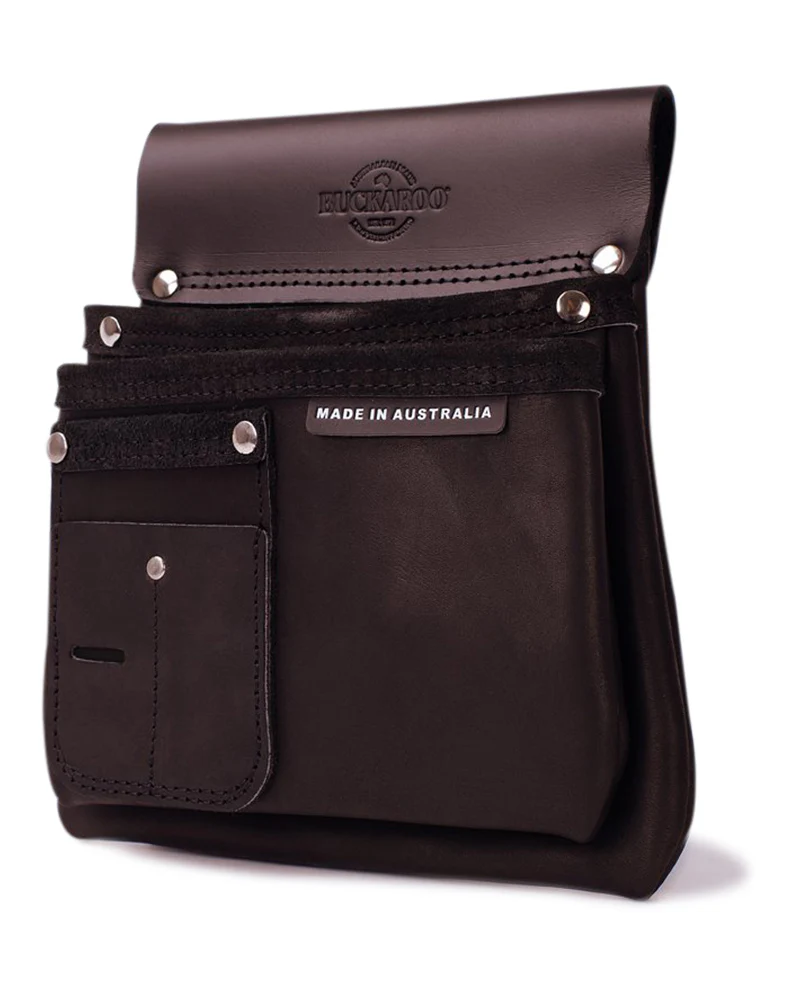 2 Pocket Nail Bag - Black