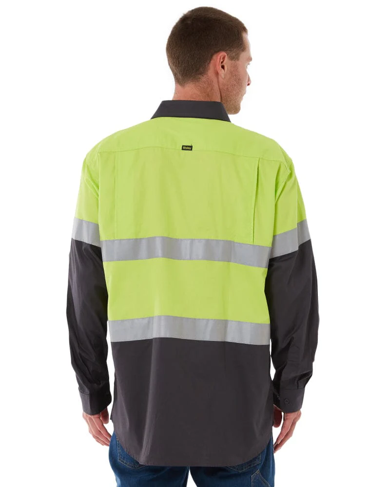 Taped Hi Vis Cool Lightweight LS Shirt - Lime/Charcoal