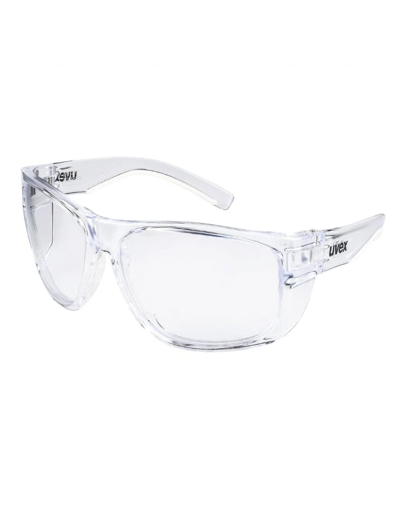 Aquarius Clear Frame Safety Glasses - Clear Lens
