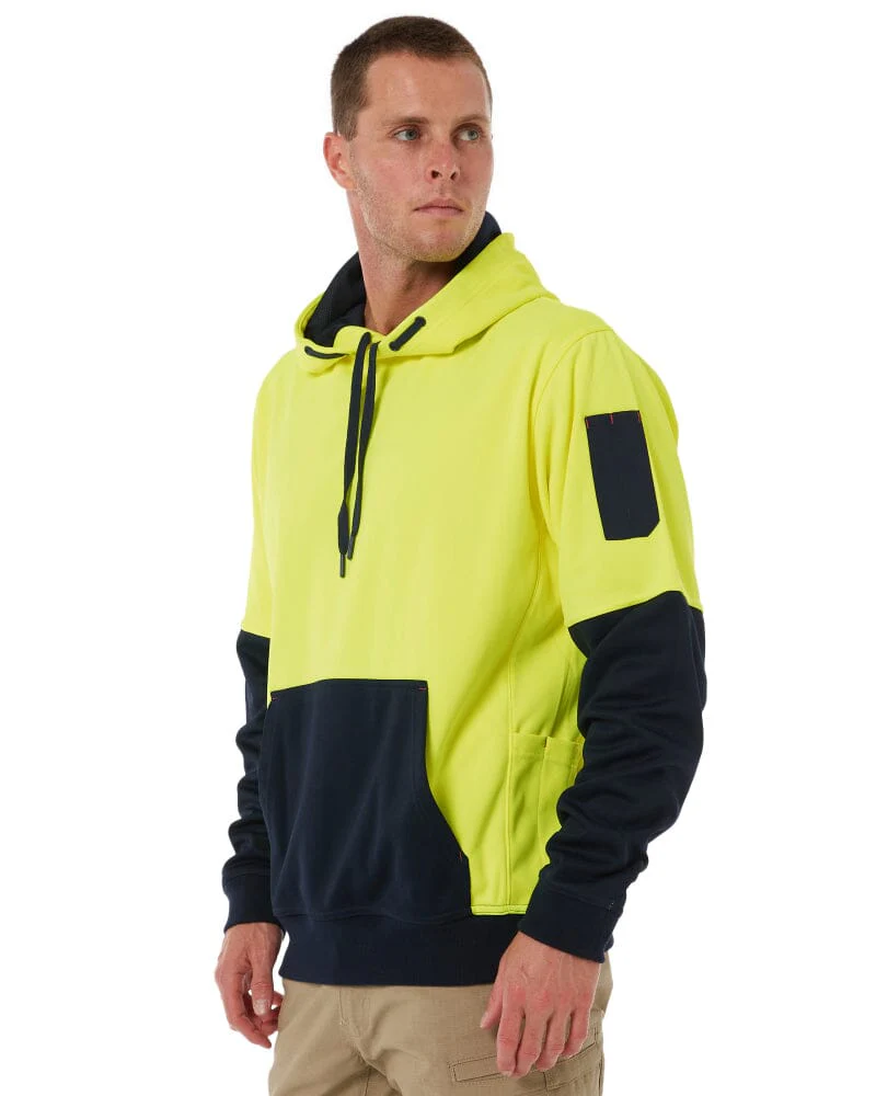 Brushed Fleece Hoodie - Yellow/Navy