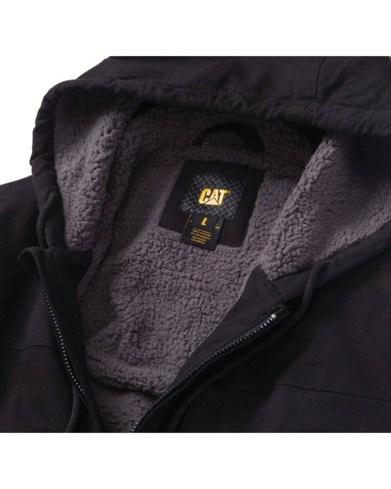 Hooded Sherpa Lined Jacket - Black