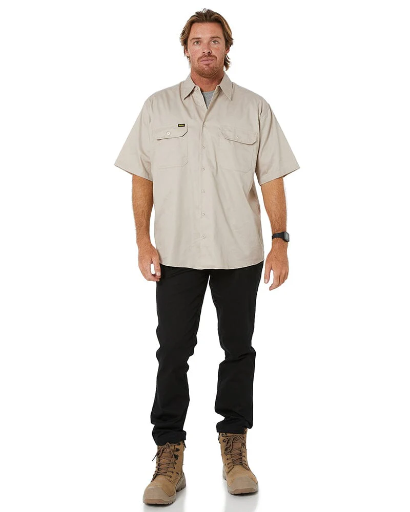 Stretch Cotton Drill Work Pants - Black