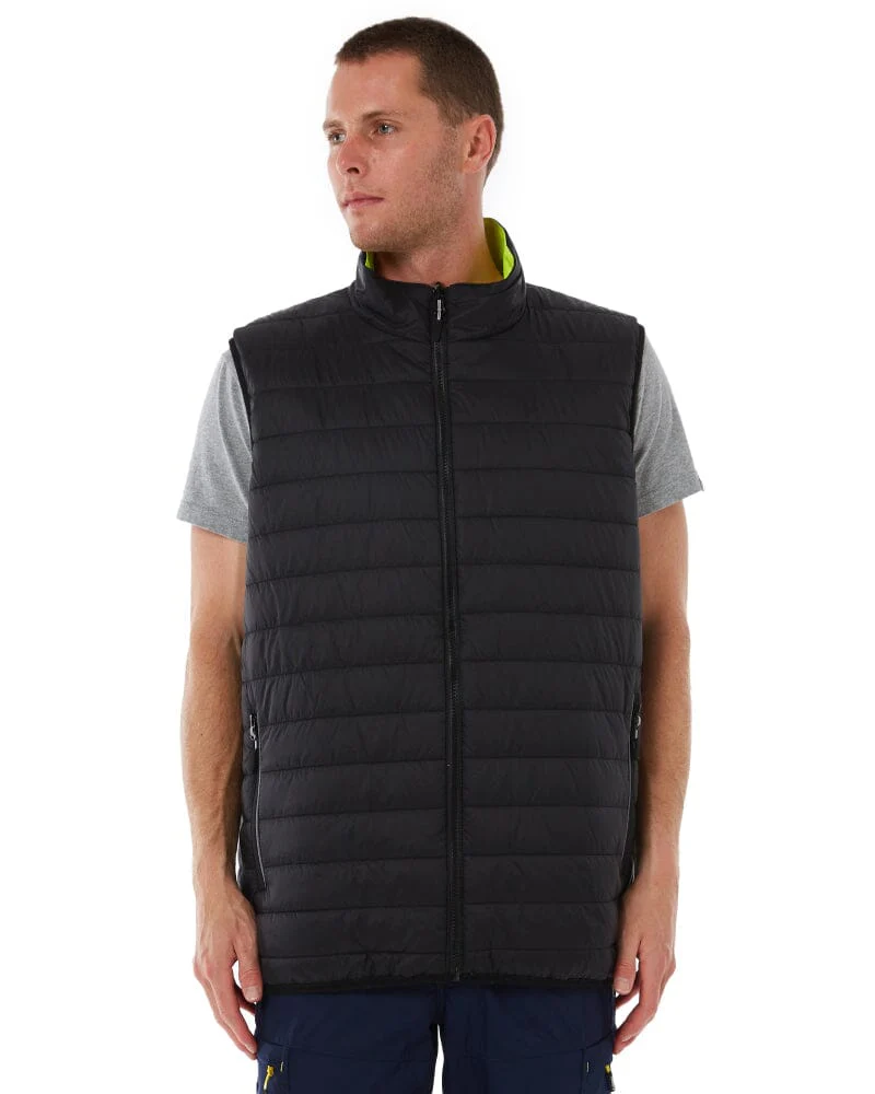 Taped Hi Vis Reversible Puffer Vest - Yellow